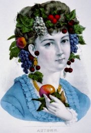 Personification of Autumn (Currier & Ives Lithograph, 1871).