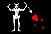 Pirate flag often called the "Jolly Roger."