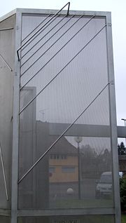 An East-facing polar dial in Doubs, France 47°30′N 6°48′E﻿ / ﻿47.50, 6.80.  It receives no afternoon sunlight; the hour-lines near noon are spaced widely, as the sun's rays become parallel to the dial's face.